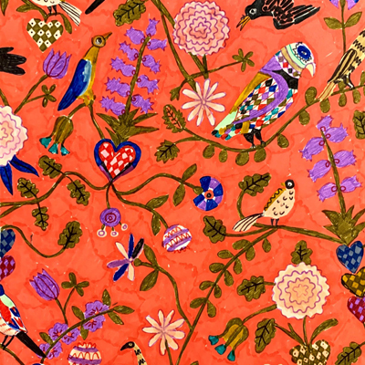 Illustrated birds and prints